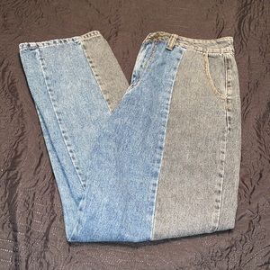 TWO TONES STRAIGHT JEANS